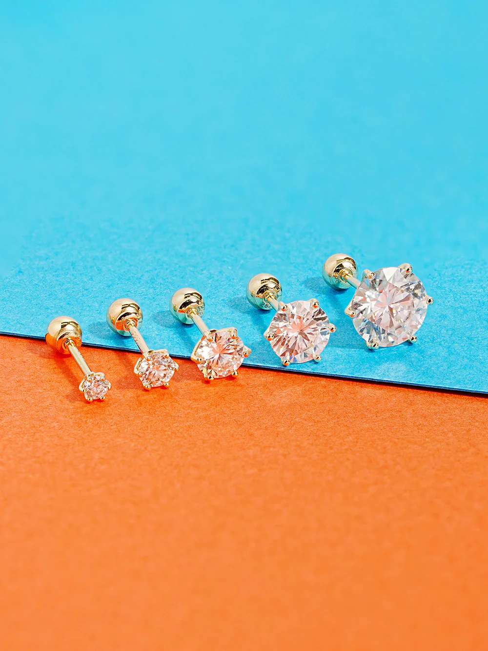 14K Gold Rhodanthe Moissanite Cartilage Earring 20G - Image 10