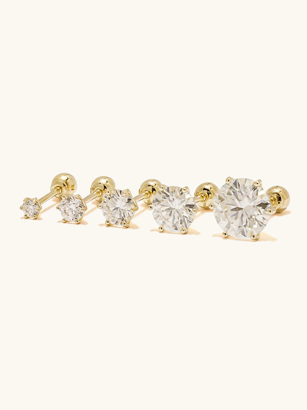 14K Gold Rhodanthe Moissanite Cartilage Earring 20G - Image 12