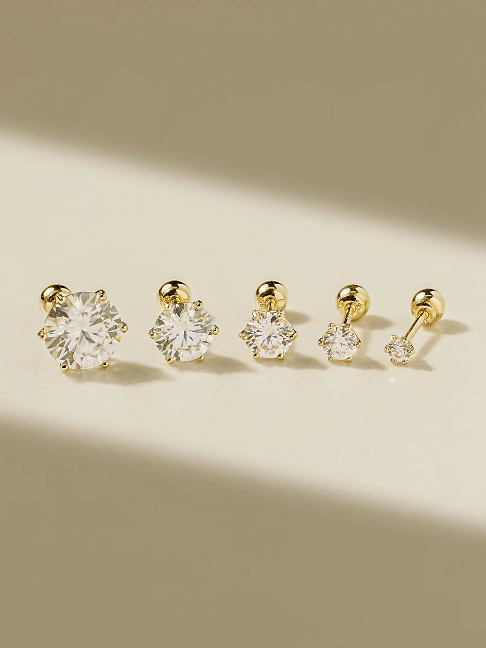 14K Gold Rhodanthe Moissanite Cartilage Earring 20G - Image 4
