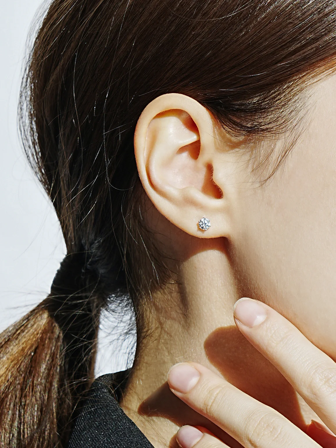 14K Gold Rhodanthe Moissanite Cartilage Earring 20G - Image 5