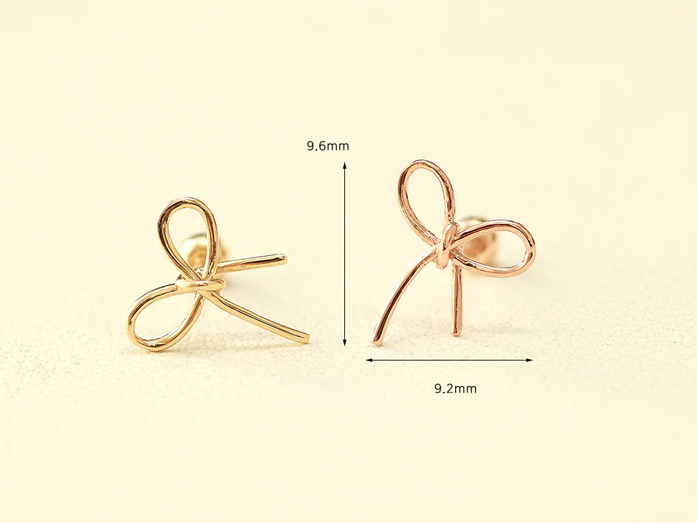 14K Gold Ribbon Cartilage Earring 20G18G - Image 10