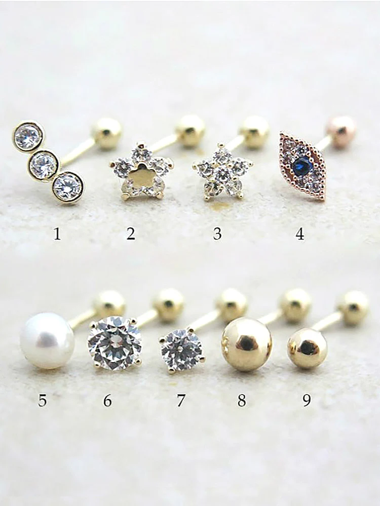 14K Gold Rook Earring 20G
