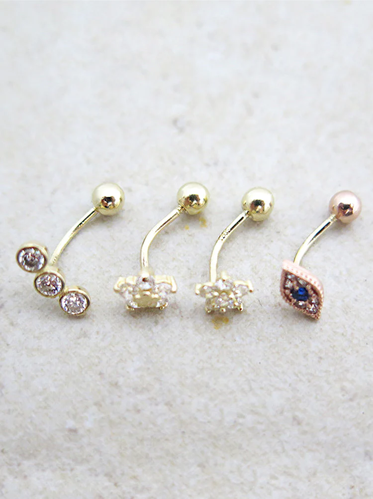 14K Gold Rook Earring 20G - Image 2