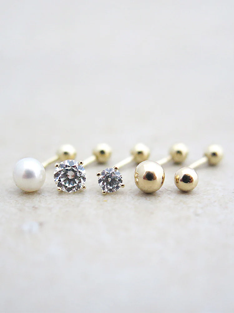 14K Gold Rook Earring 20G - Image 3