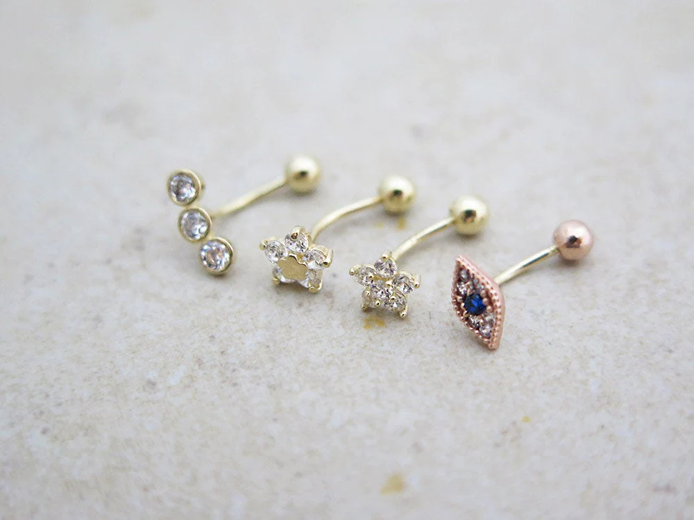 14K Gold Rook Earring 20G - Image 5