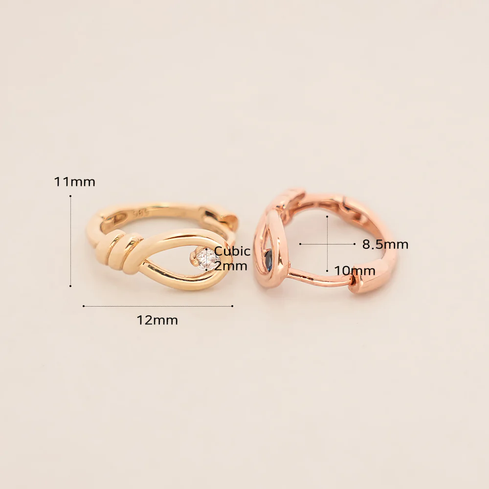 14K Gold Rope Cubic Cartilage Hoop Earring - Image 14