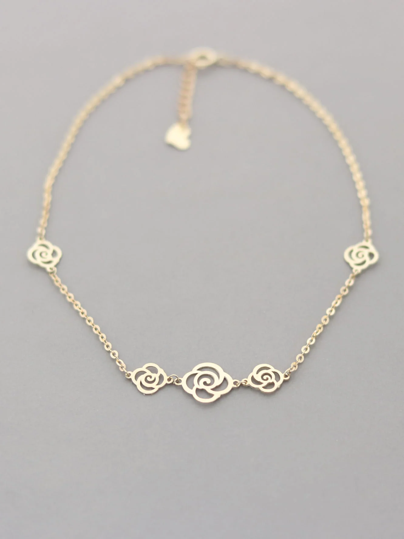 14K Gold Rose Anklet