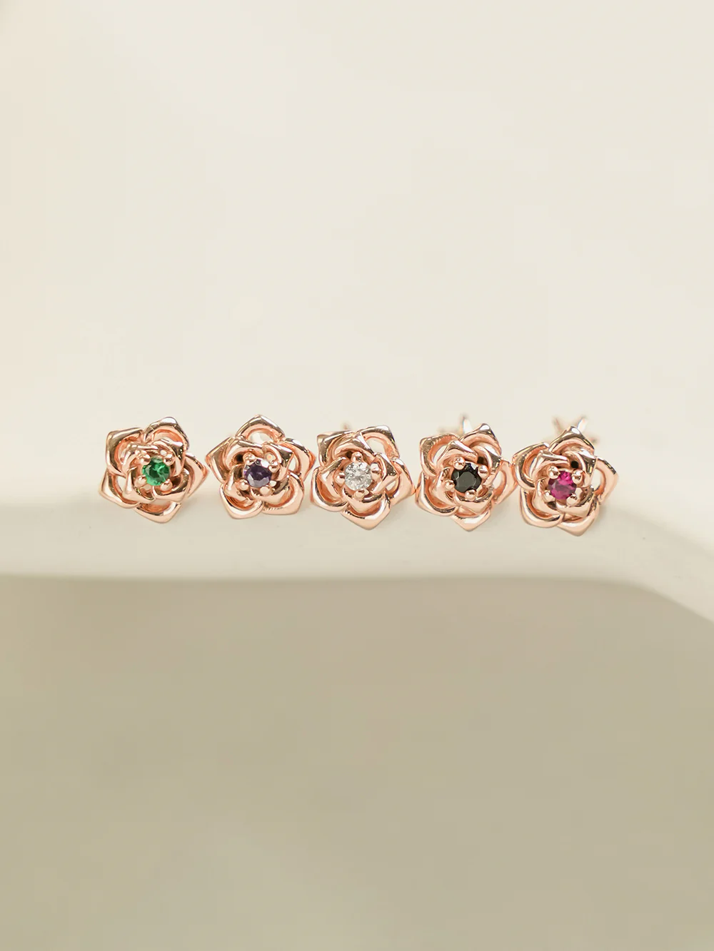 14K Gold Rose Flower Cubic Cartilage Earring 18G16G - Image 3