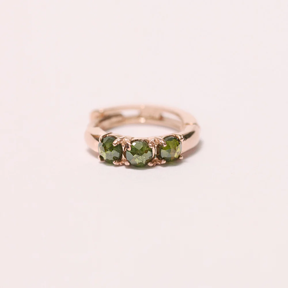 14K Gold Rough Diamond Hoop Earring - Image 22