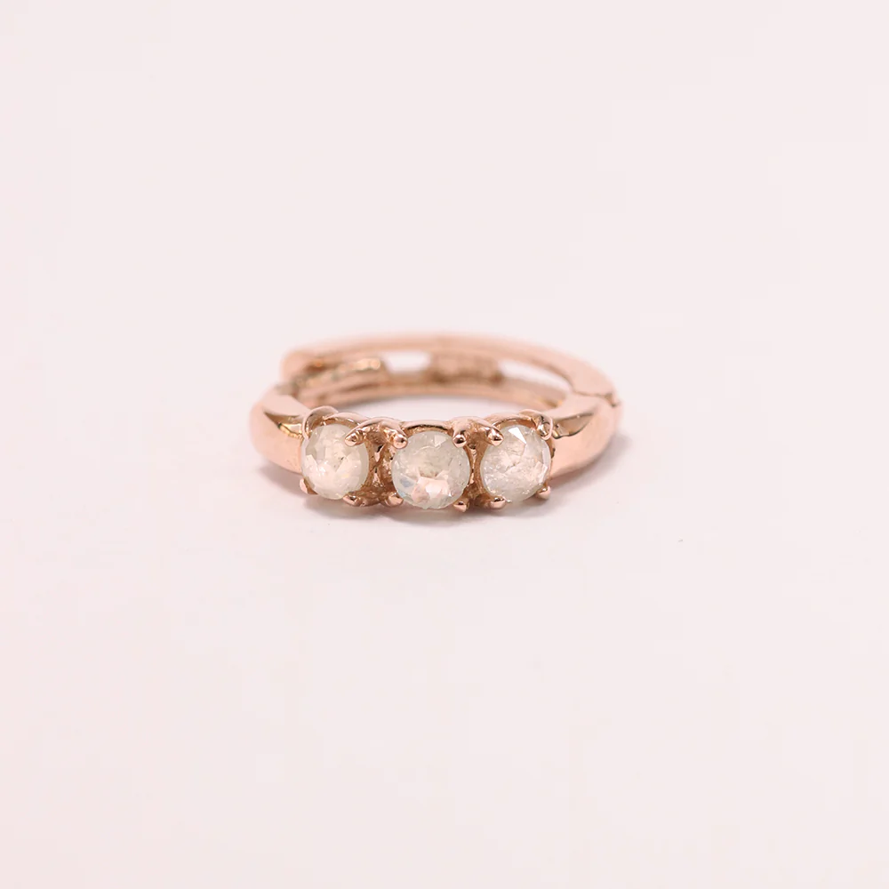 14K Gold Rough Diamond Hoop Earring - Image 24