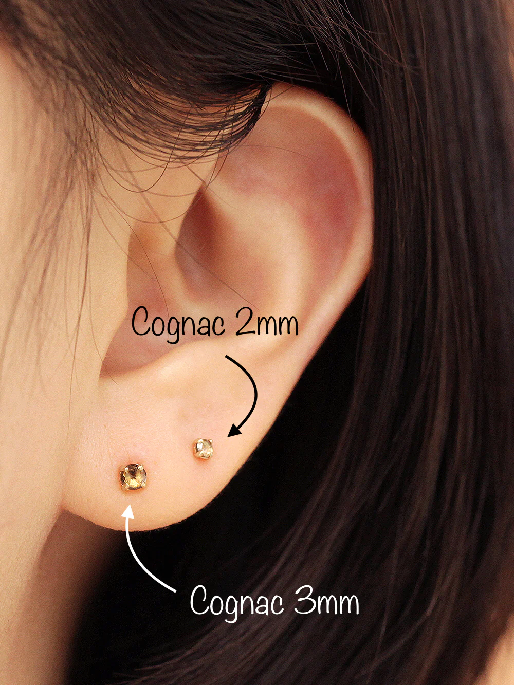 14K Gold Rough Diamond Internally Labret Piercing 18G16G - Image 10