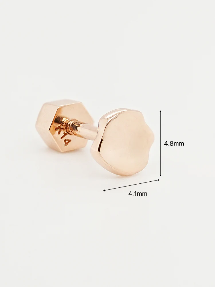 14K Gold Rough Disc Cartilage Earring 18G - Image 15