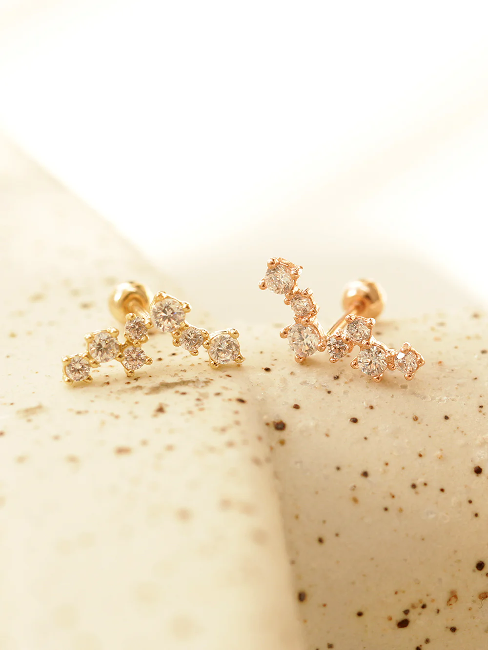 14K Gold Constellation Cartilage Earring 20G - Image 3