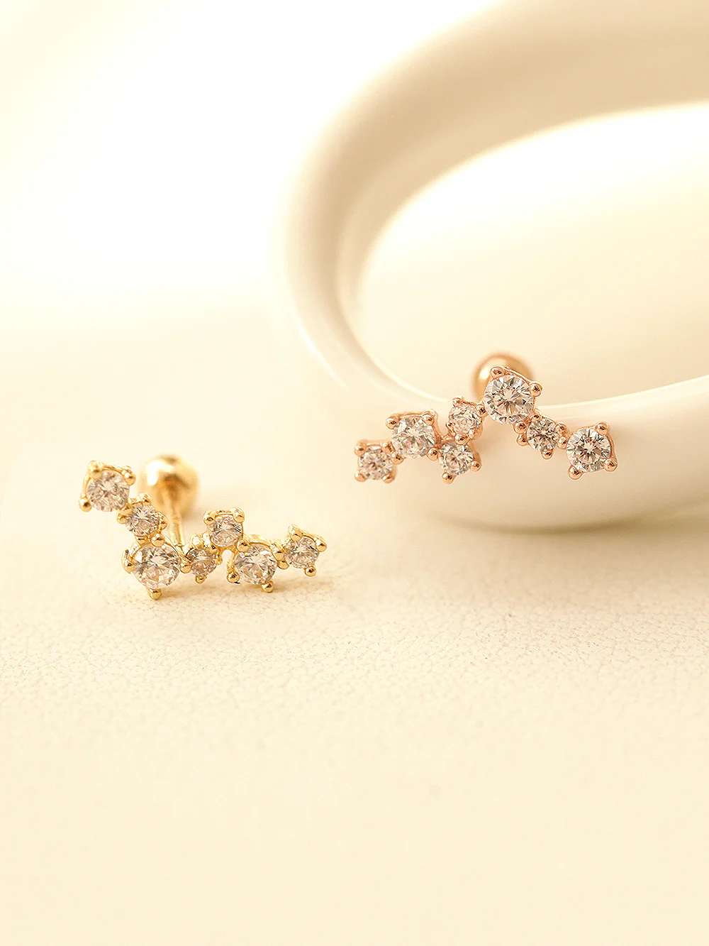 14K Gold Constellation Cartilage Earring 20G - Image 6