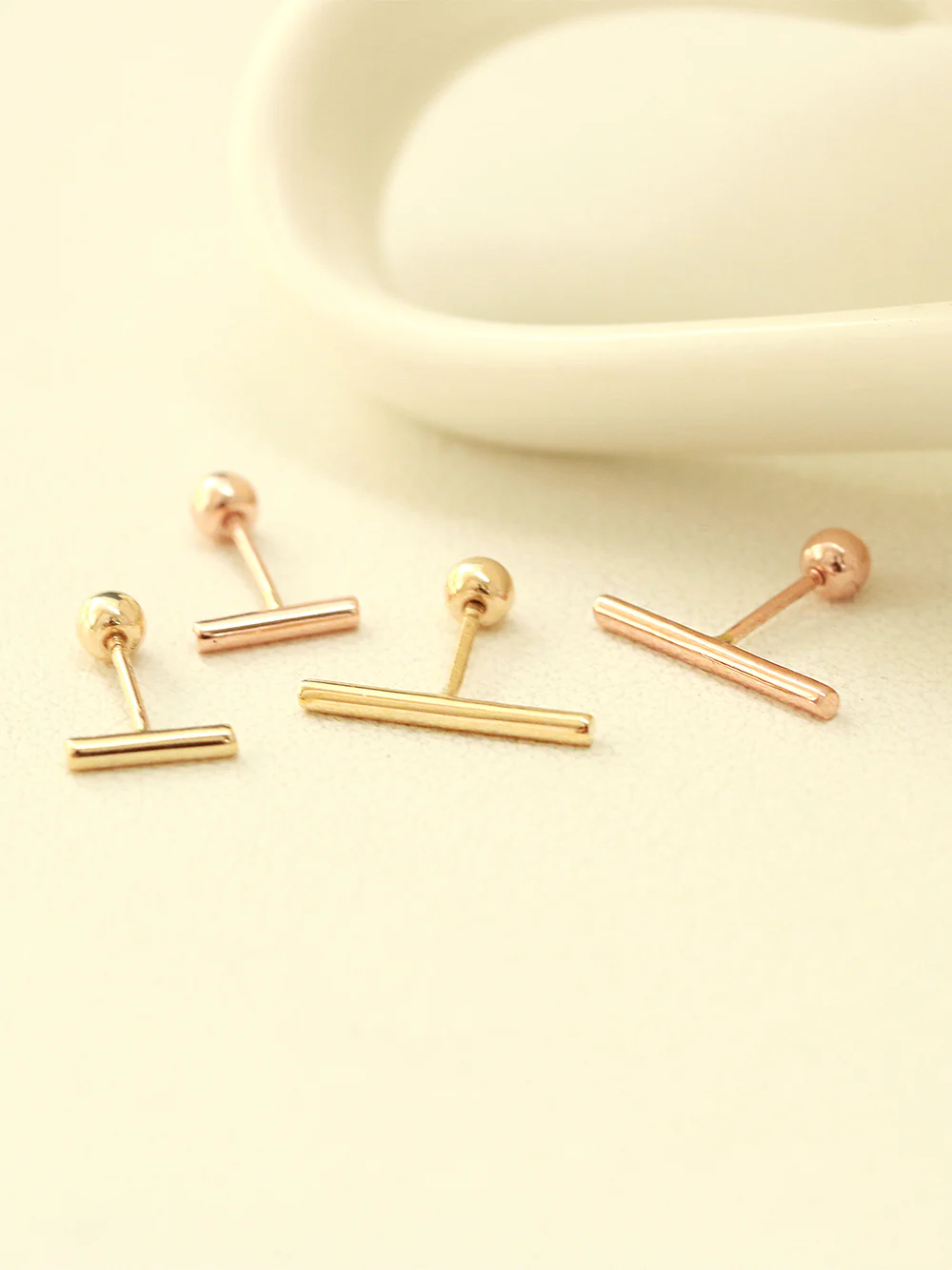 14K Gold Round Simple Stick cartilage earring 20g18g16g - Image 5