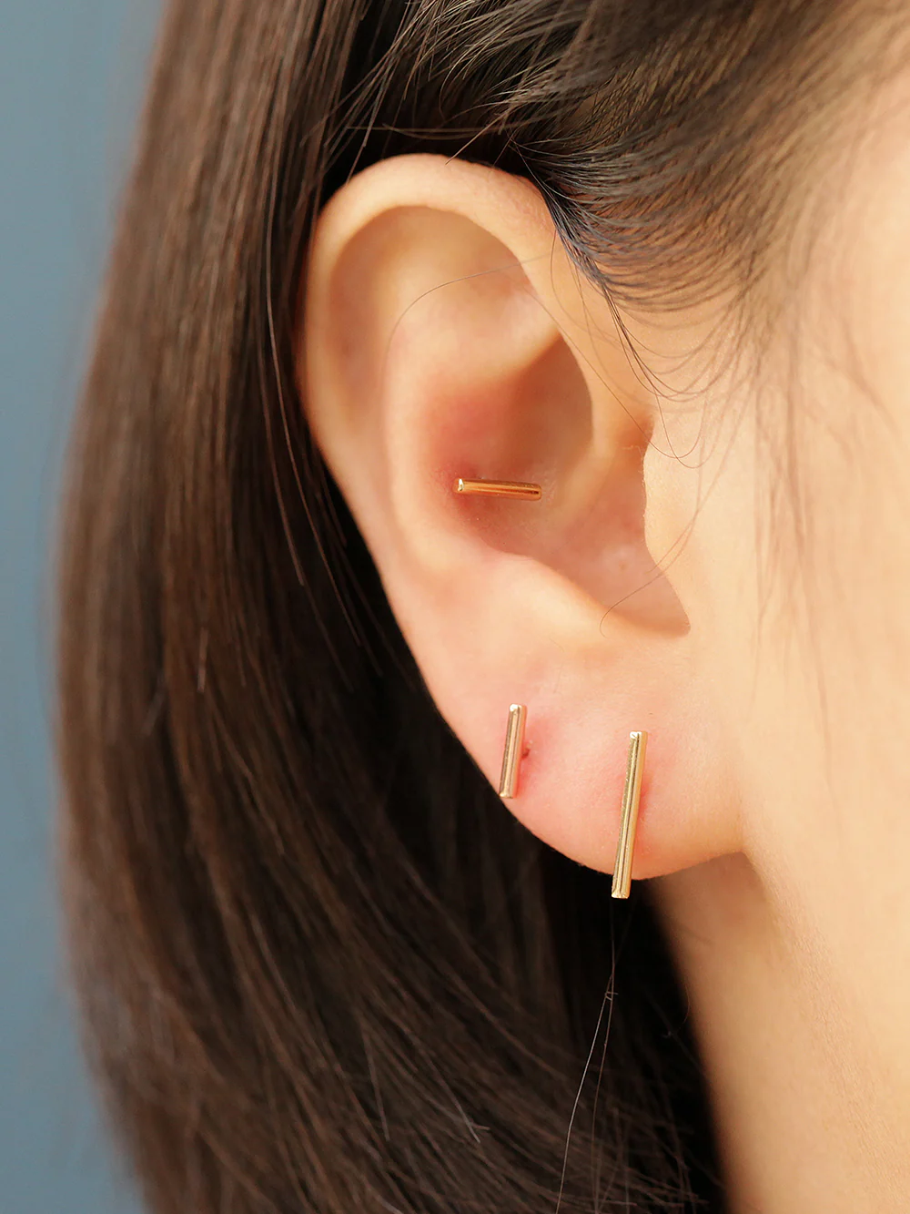 14K Gold Round Simple Stick cartilage earring 20g18g16g - Image 6