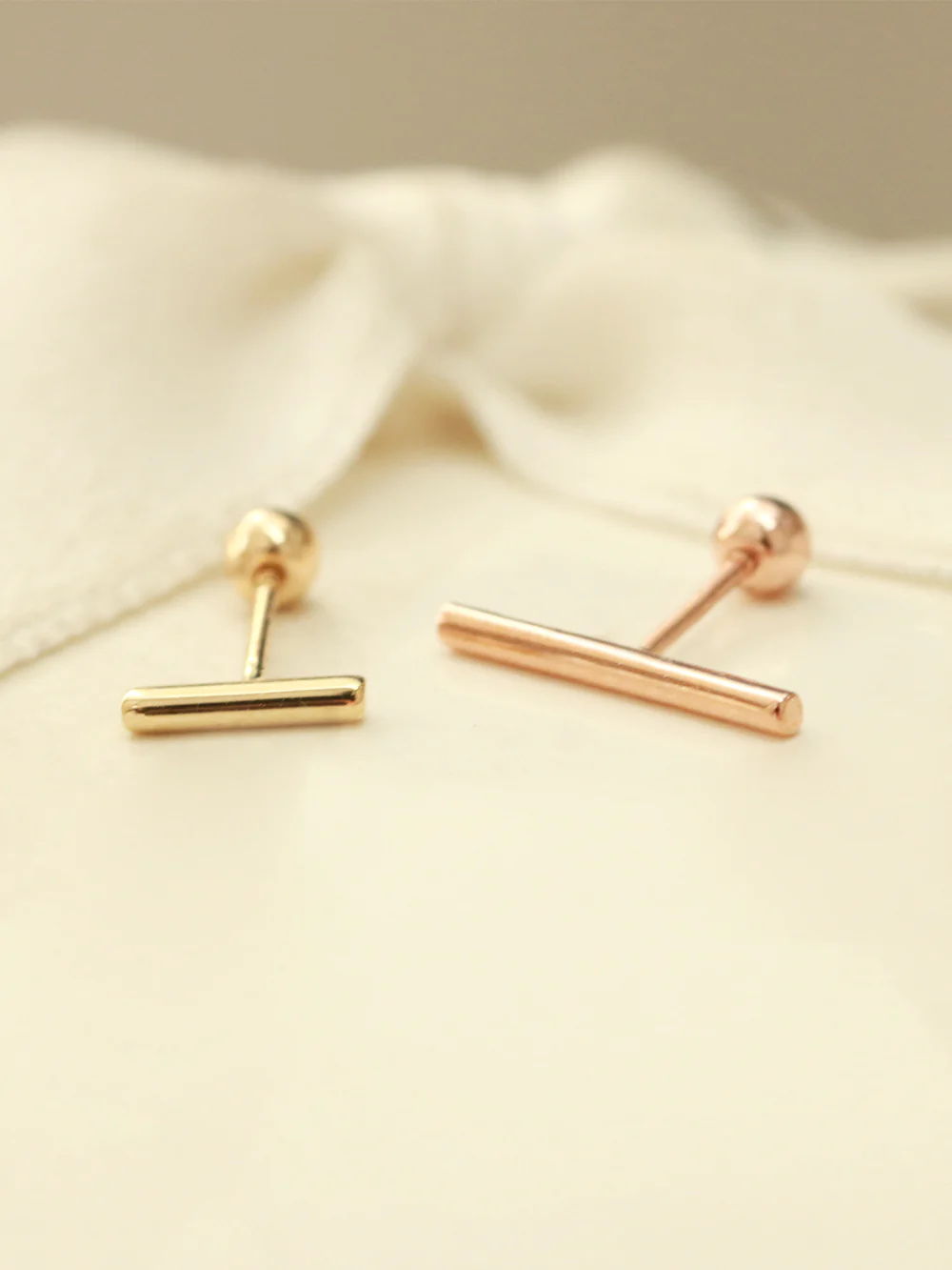 14K Gold Round Simple Stick cartilage earring 20g18g16g - Image 8