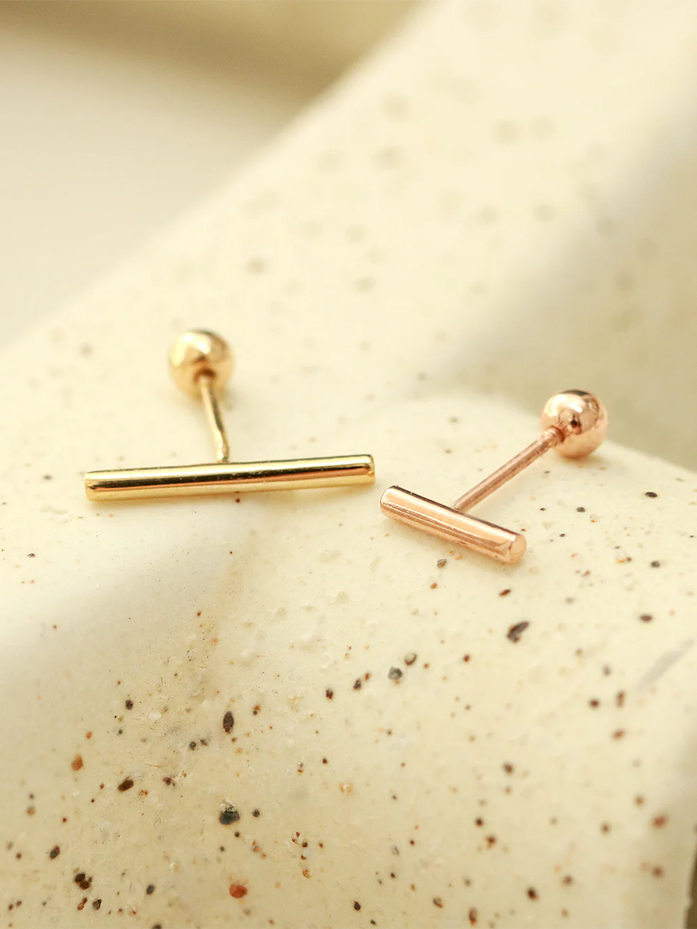 14K Gold Round Simple Stick cartilage earring 20g18g16g - Image 9