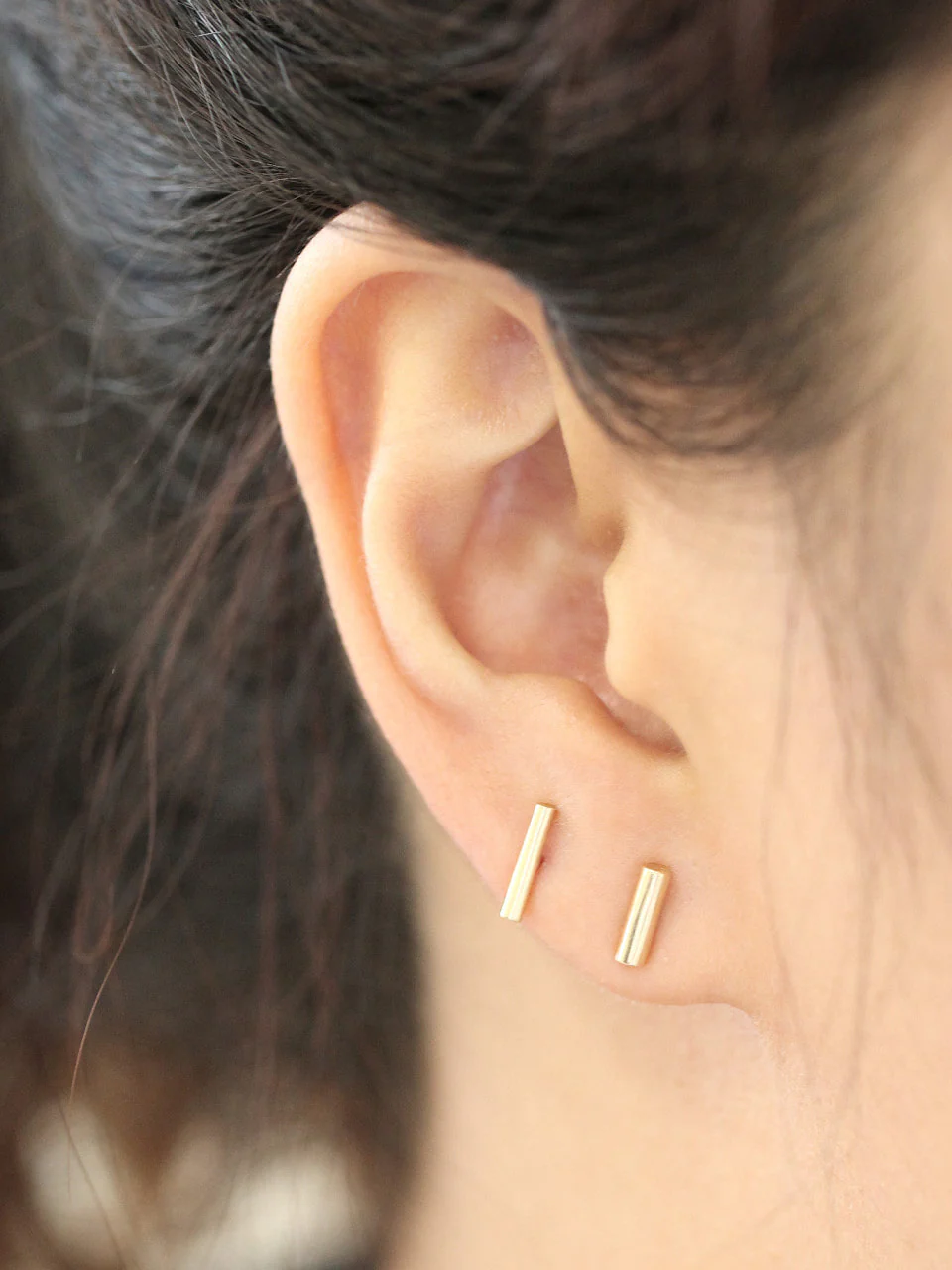 14K Gold Round stick cartilage earring 18g16g - Image 7