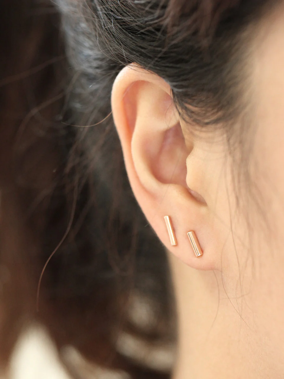 14K Gold Round stick cartilage earring 18g16g - Image 8