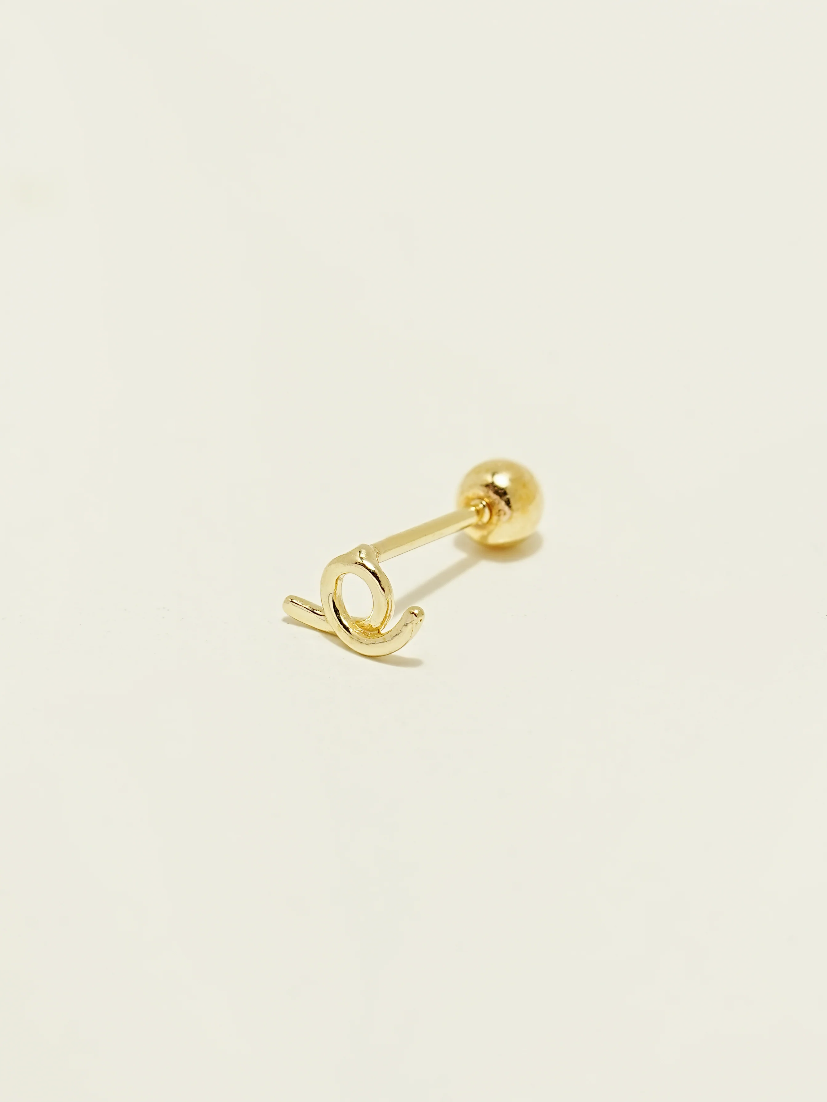14K Gold Round Tail Cartilage Earring 20G - Image 7