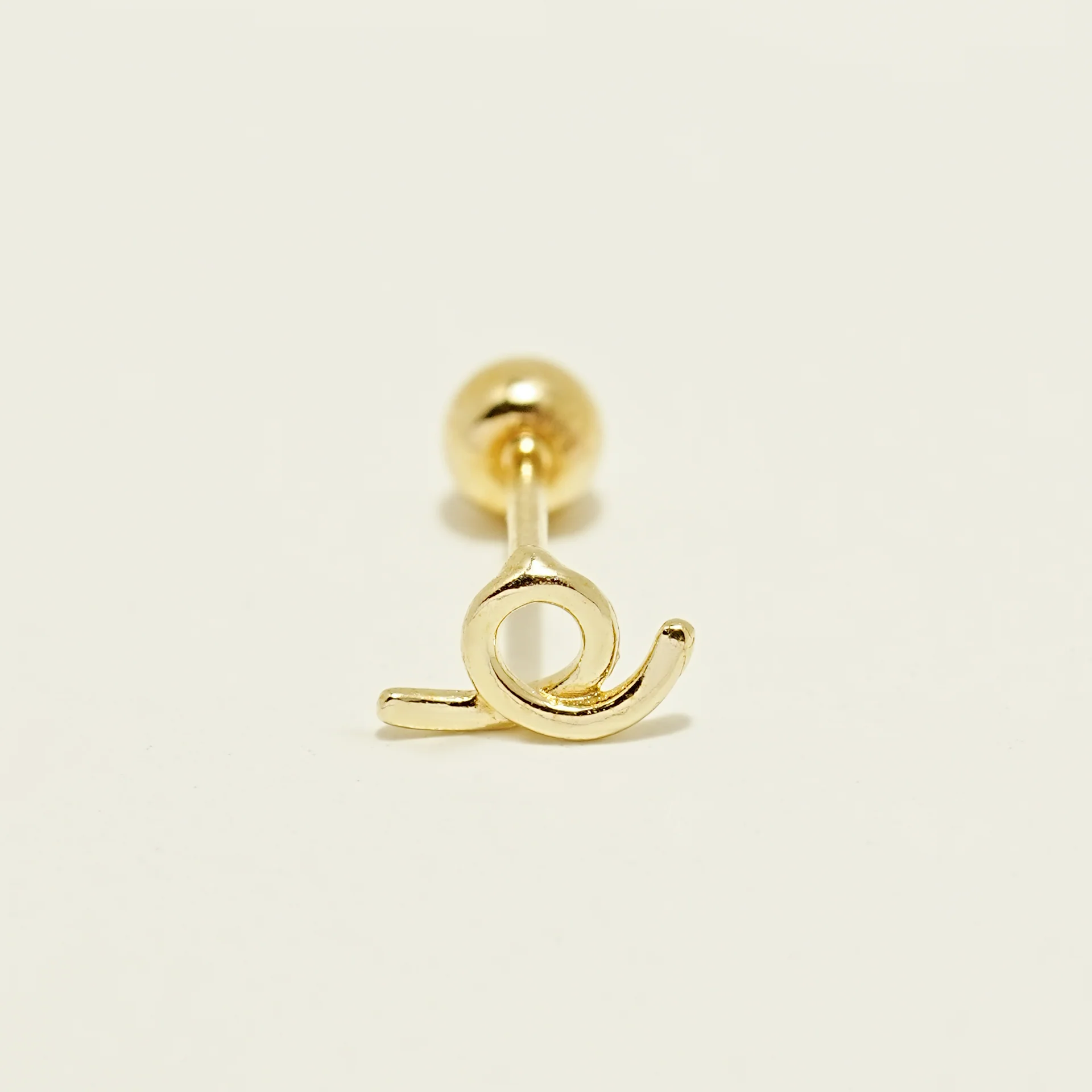 14K Gold Round Tail Cartilage Earring 20G - Image 9