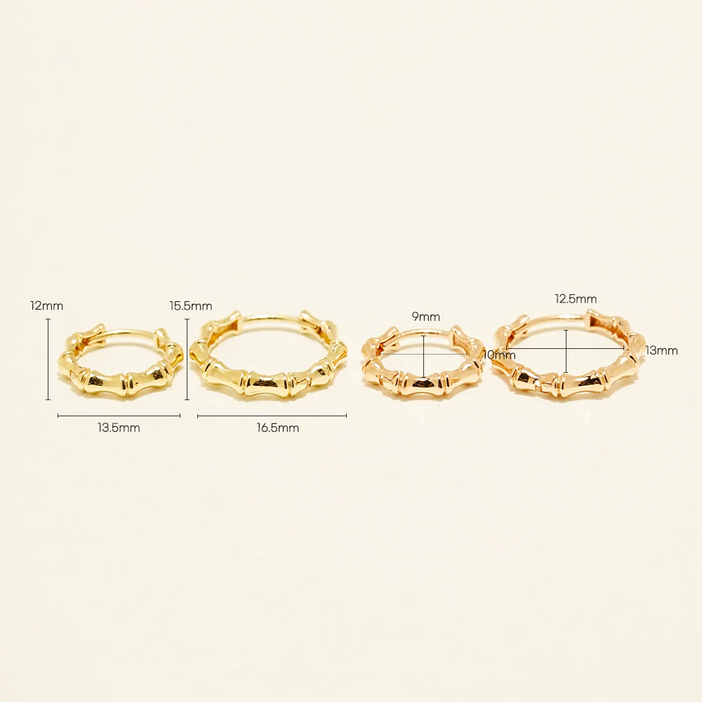 14K Gold Round Wave Hoop Earring - Image 15