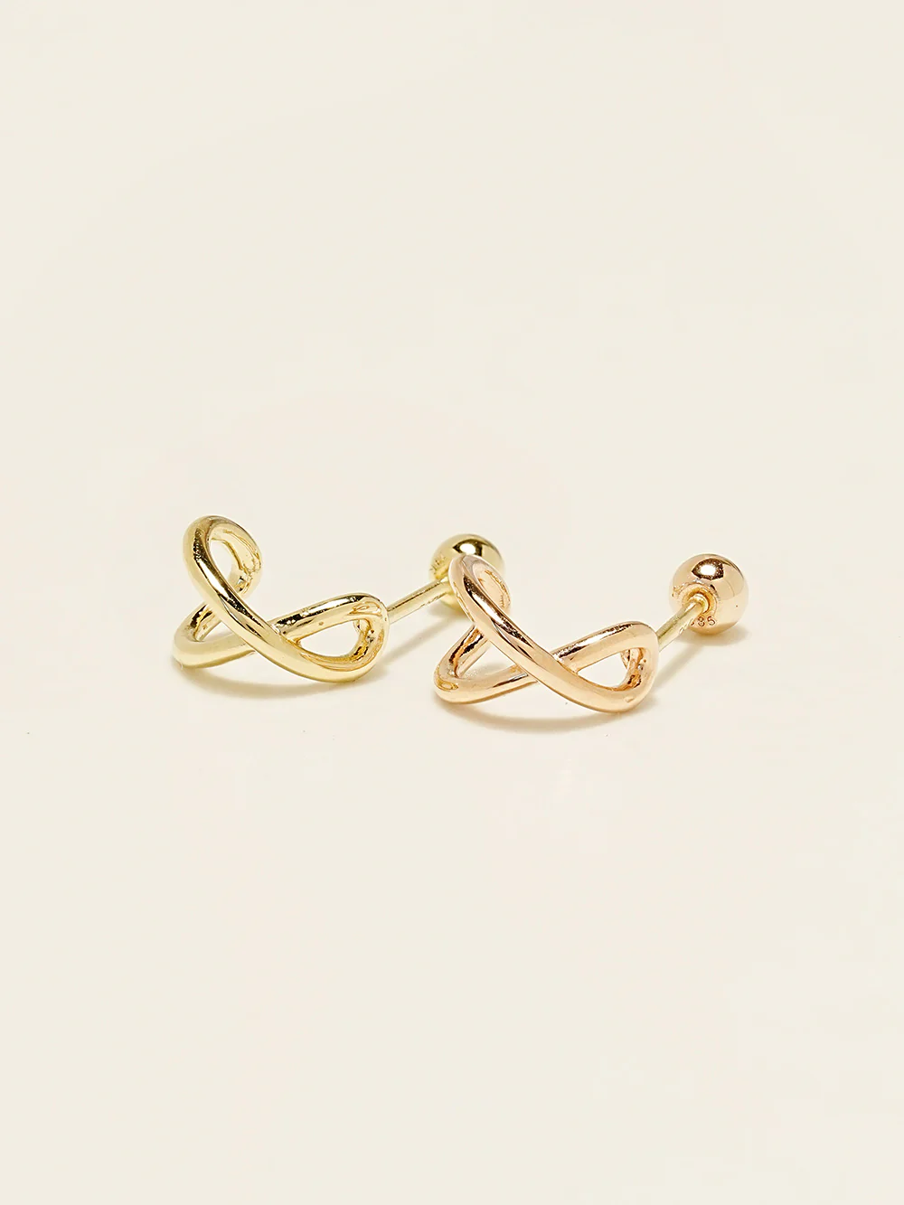 14K Gold Roundy Cross Ring Cartilage Earring 20G18G16G - Image 13