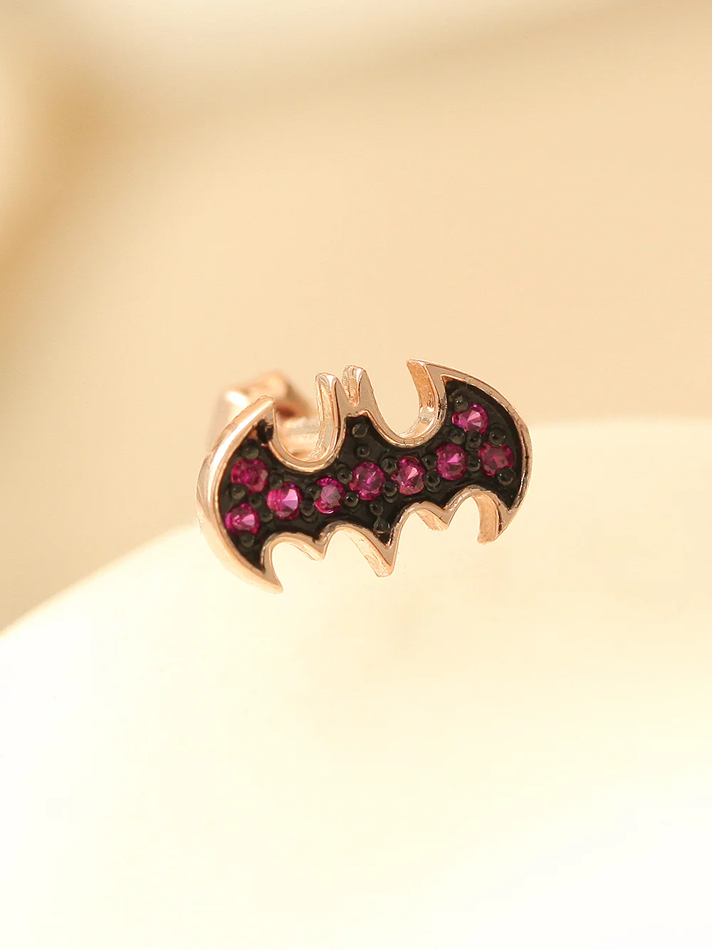 14K Gold Ruby Bat Cartilage Earring 18G16G - Image 10