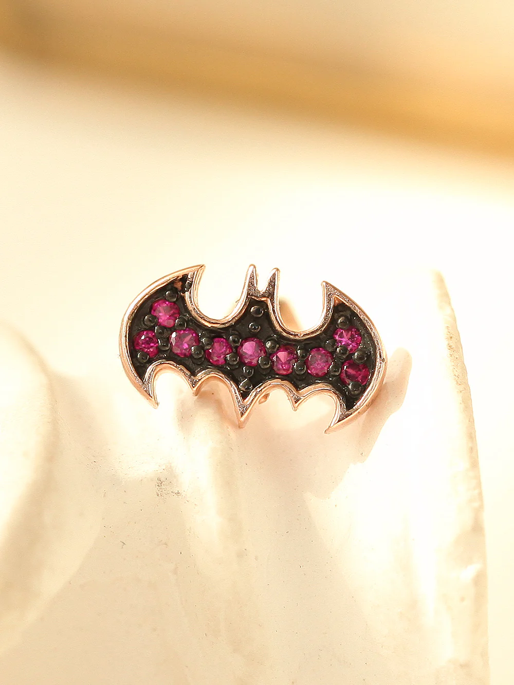 14K Gold Ruby Bat Cartilage Earring 18G16G - Image 6