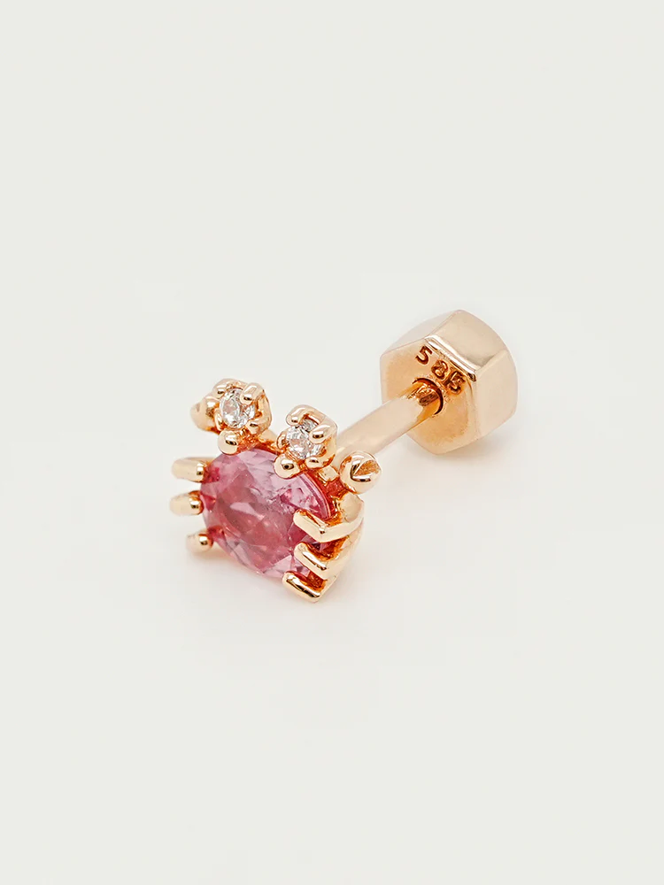 14K Gold Sapphire Sea Crab Cartilage Earring 18G - Image 13