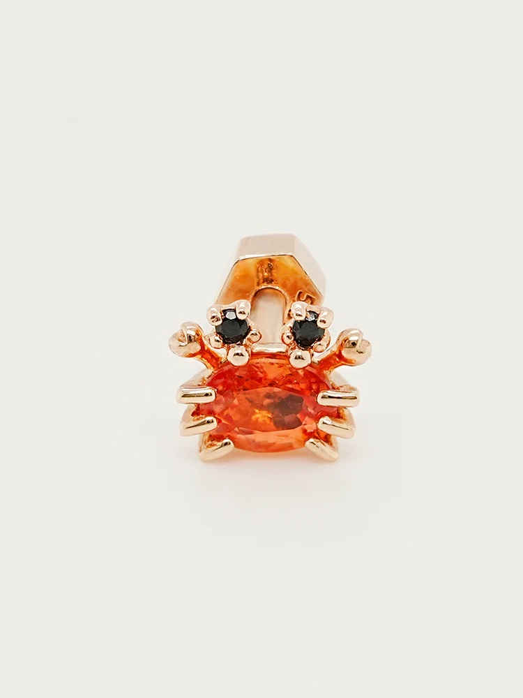 14K Gold Sapphire Sea Crab Cartilage Earring 18G - Image 14