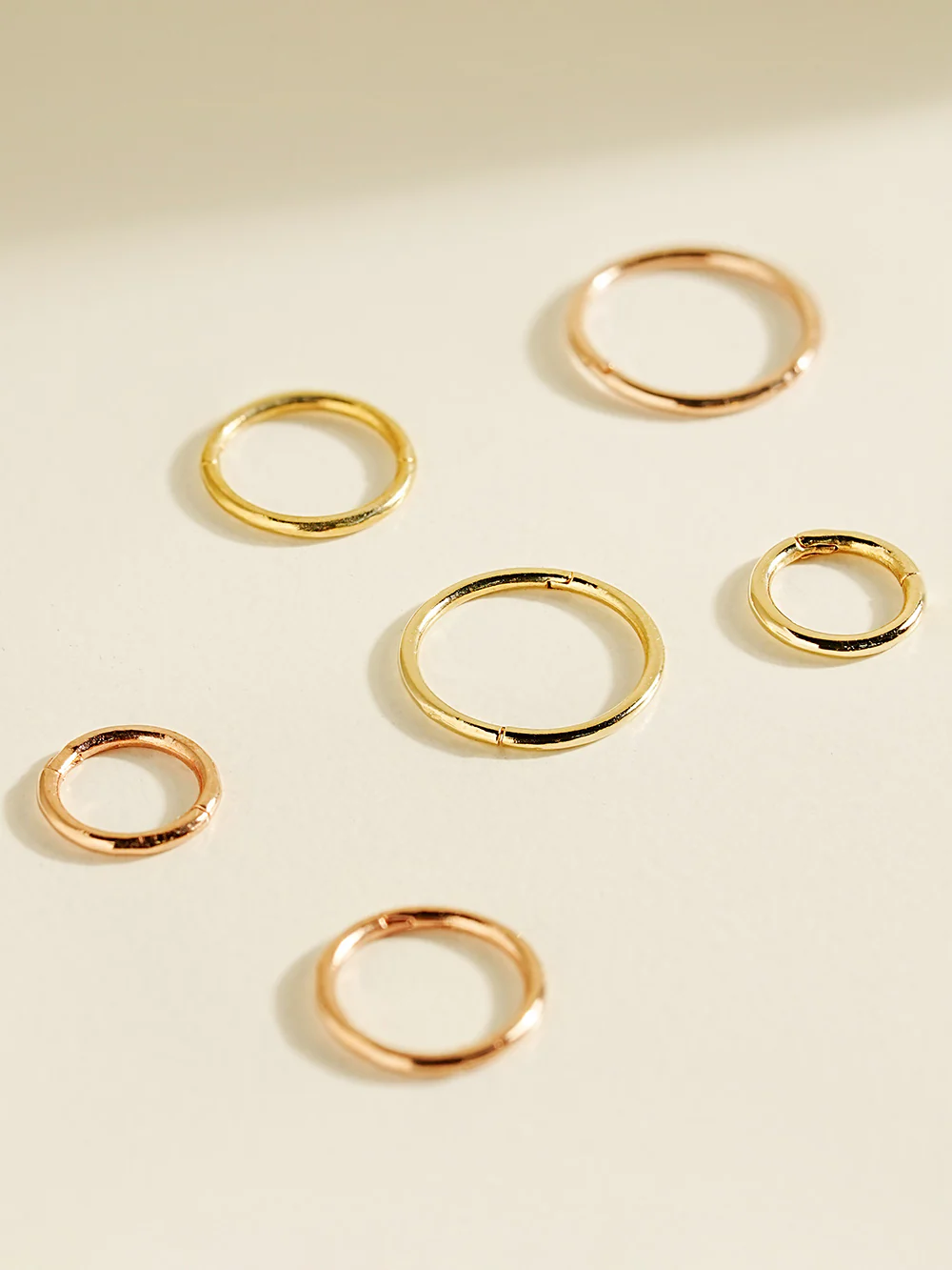 14K Gold Seamless Segment Clicker Cartilage Helix Hoop Earring 18G16G - Image 3