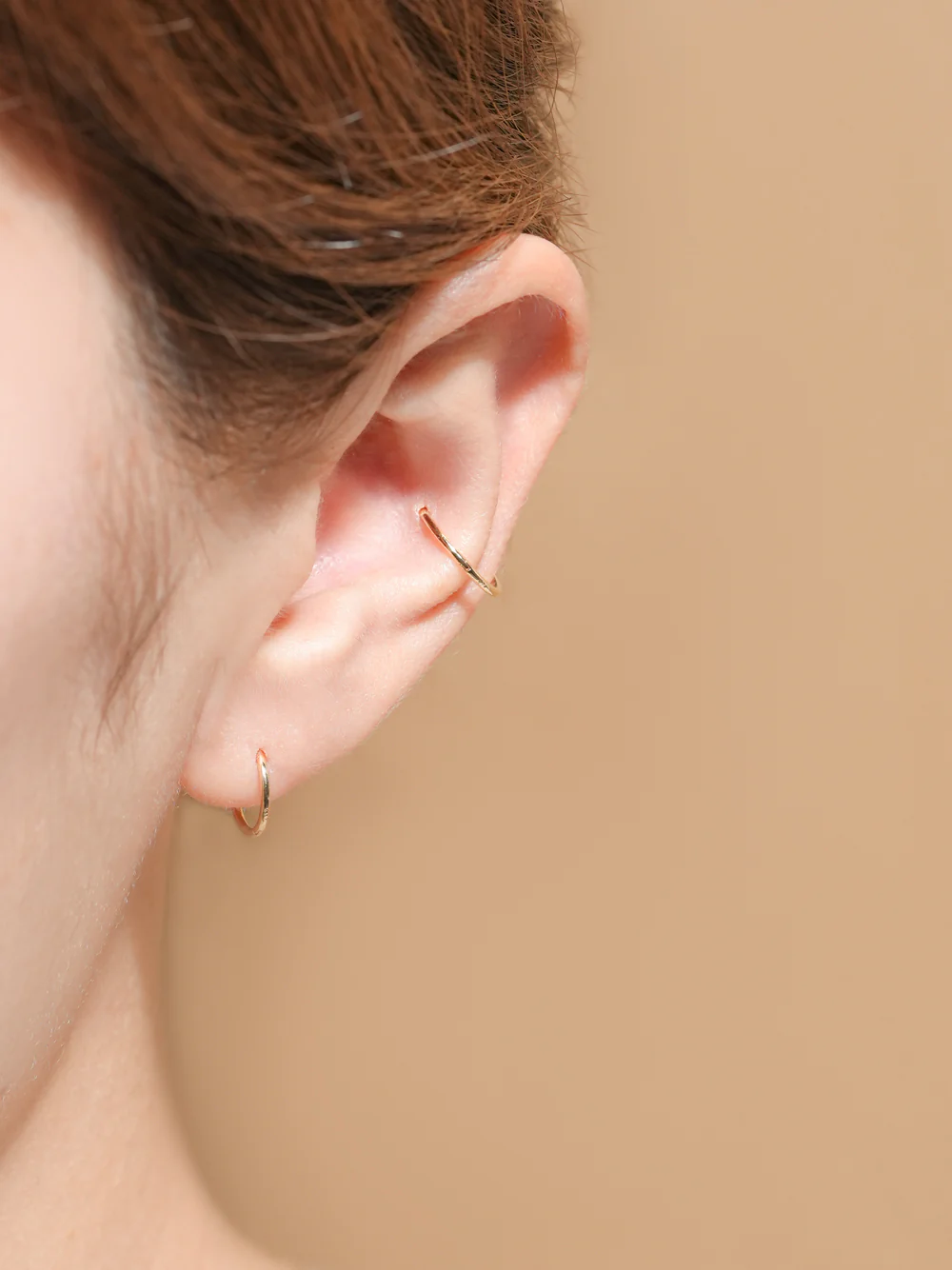 14K Gold Seamless Segment Clicker Cartilage Helix Hoop Earring 18G16G - Image 4