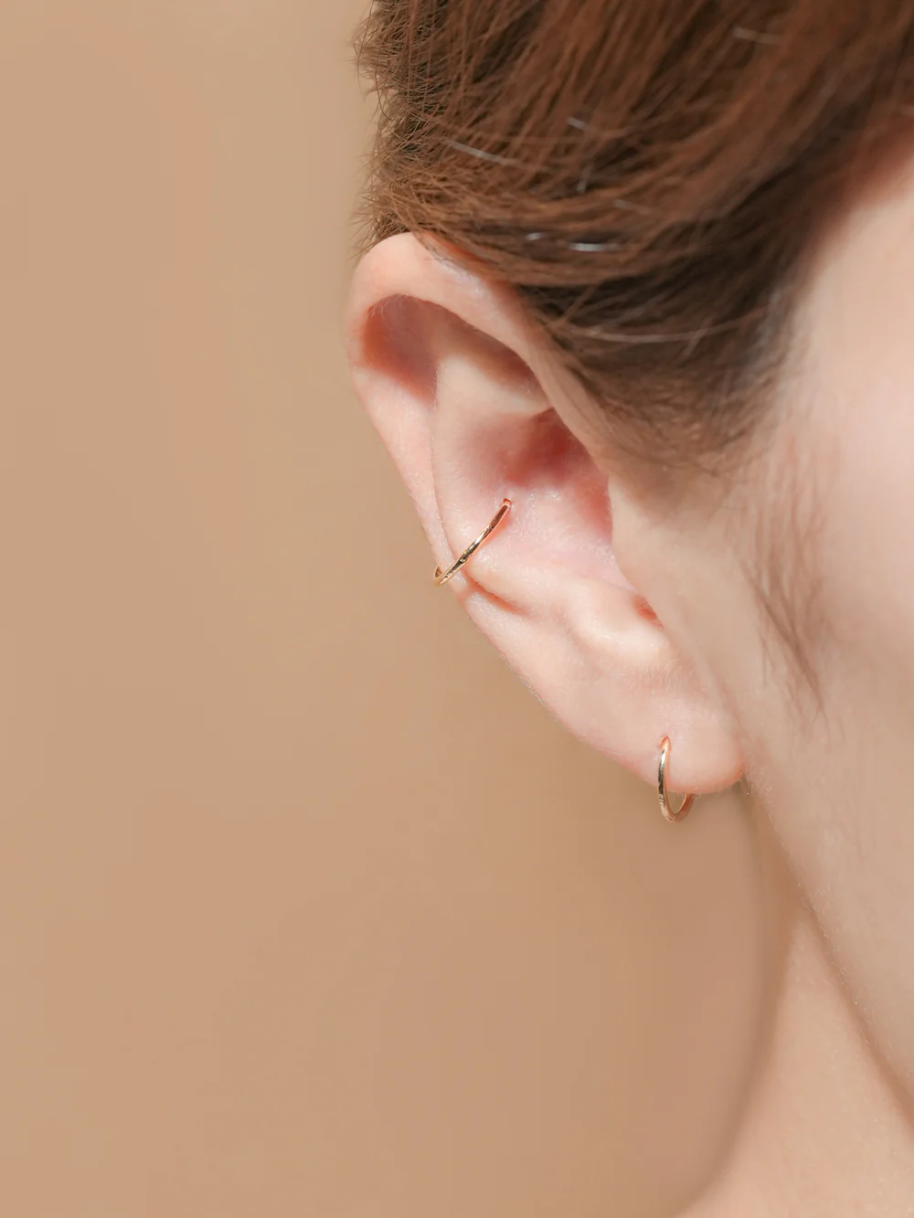 14K Gold Seamless Segment Clicker Cartilage Helix Hoop Earring 18G16G - Image 6
