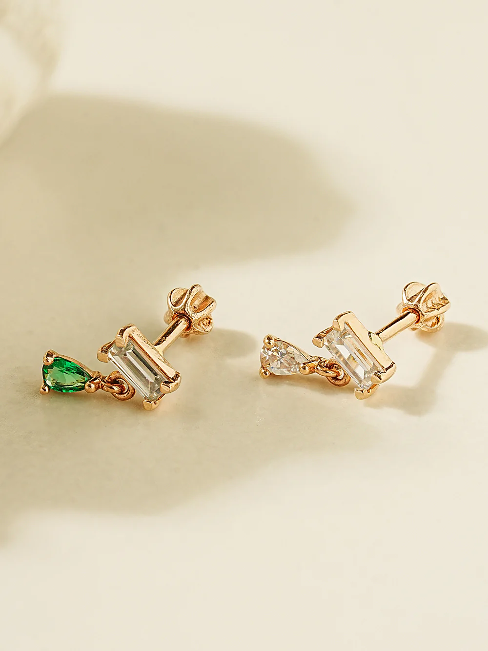 14K Gold Shine Tear Drop Cartilage Earring 18G16G - Image 7