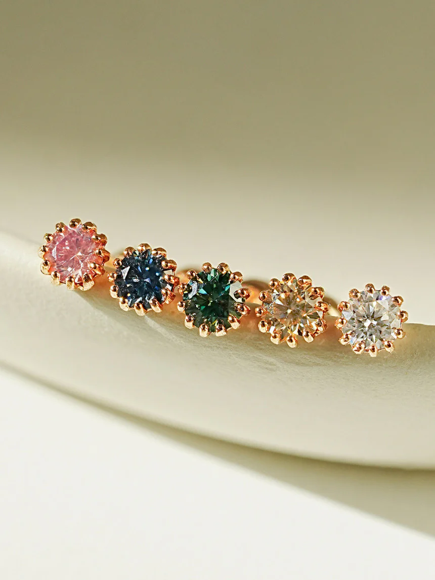 14K Gold Shining Moissanite Cartilage Earring 20G18G16G - Image 11