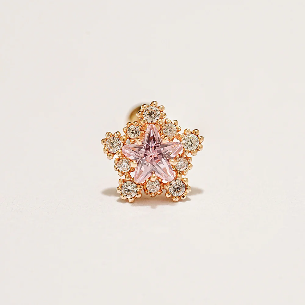 14K Gold Shooting Star Cartilage Earring 20G18G16G - Image 16
