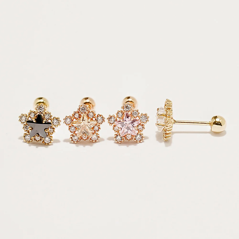 14K Gold Shooting Star Cartilage Earring 20G18G16G - Image 19
