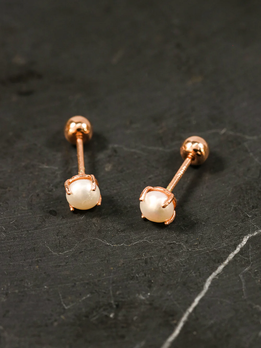 14K Gold Simple 4 Prongs Fresh Water Pearl Piercing Earring 20G18G16G - Image 13