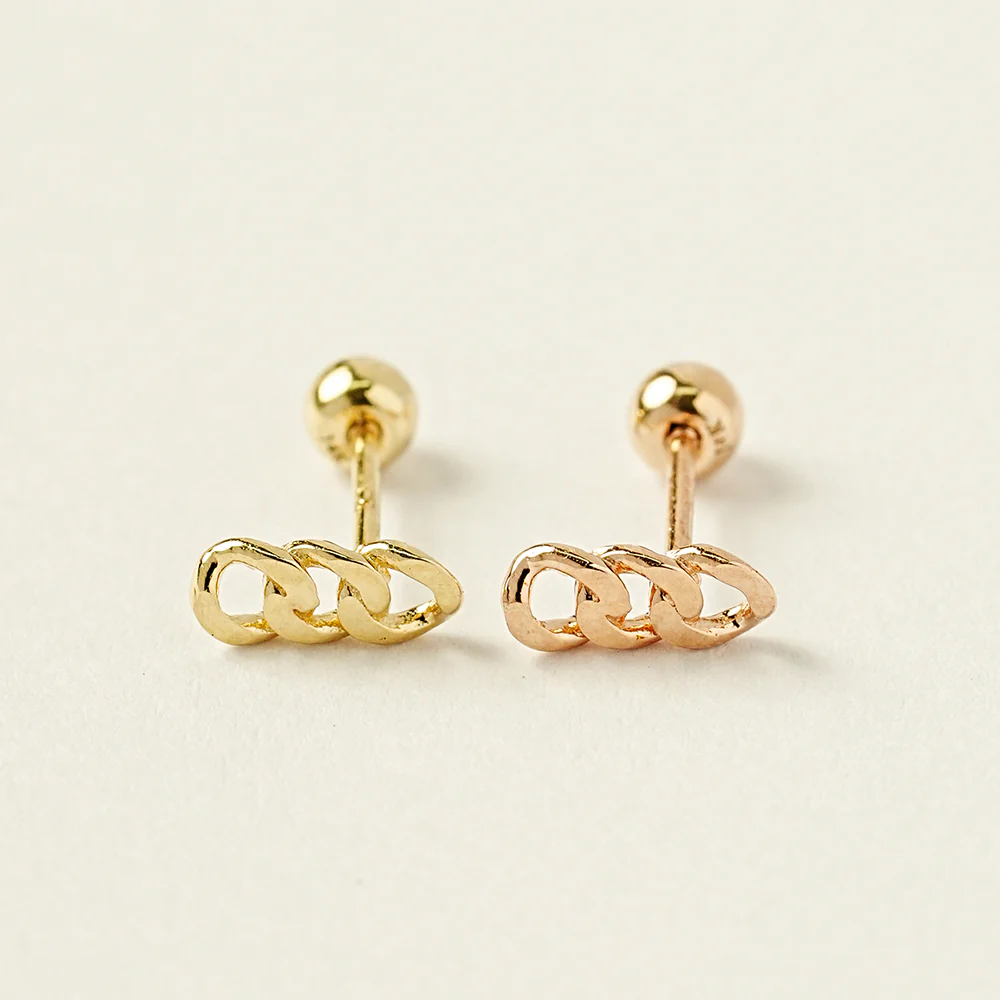 14K Gold Simple Chain Cartilage Earring 20G - Image 14