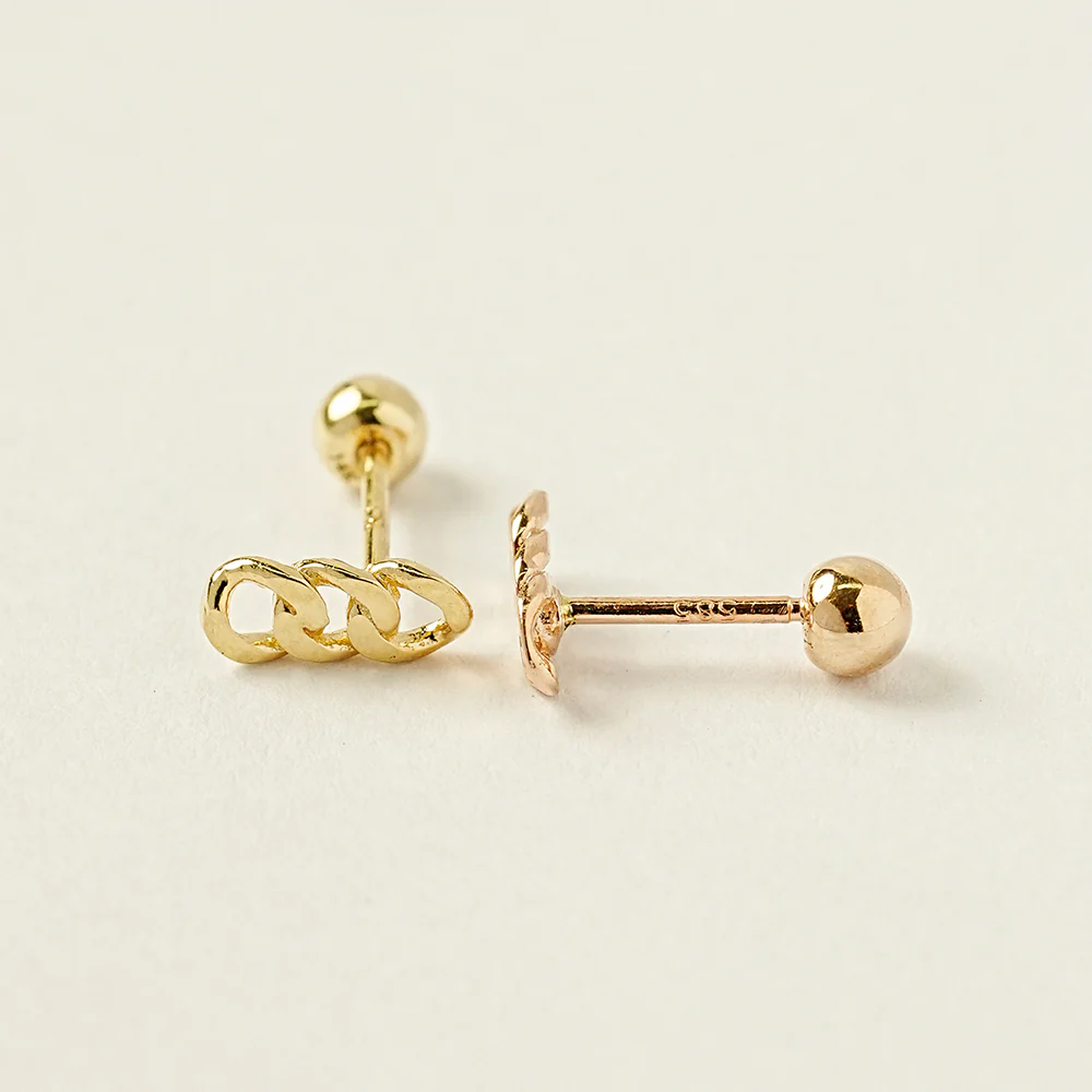 14K Gold Simple Chain Cartilage Earring 20G - Image 15