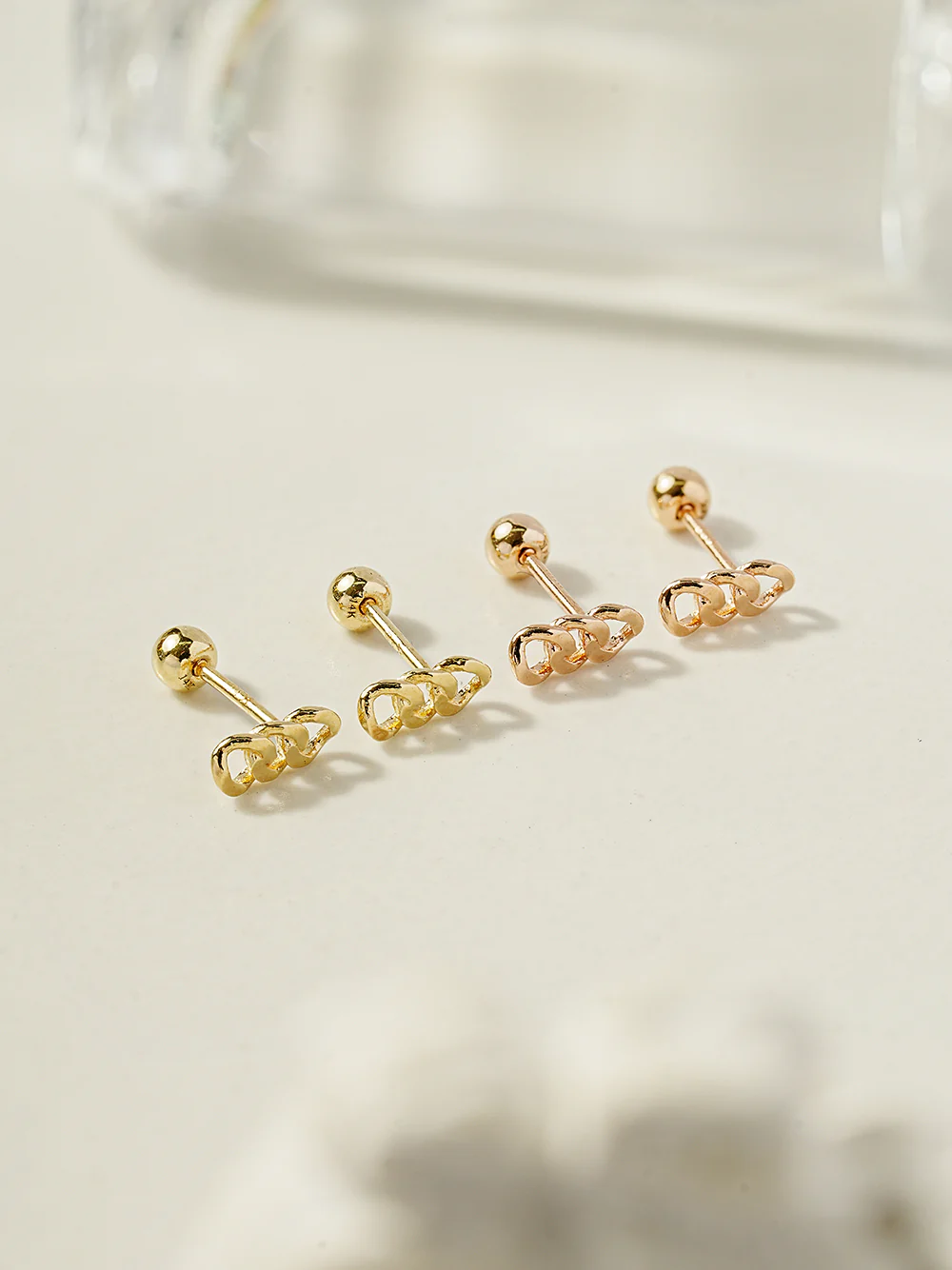 14K Gold Simple Chain Cartilage Earring 20G - Image 6