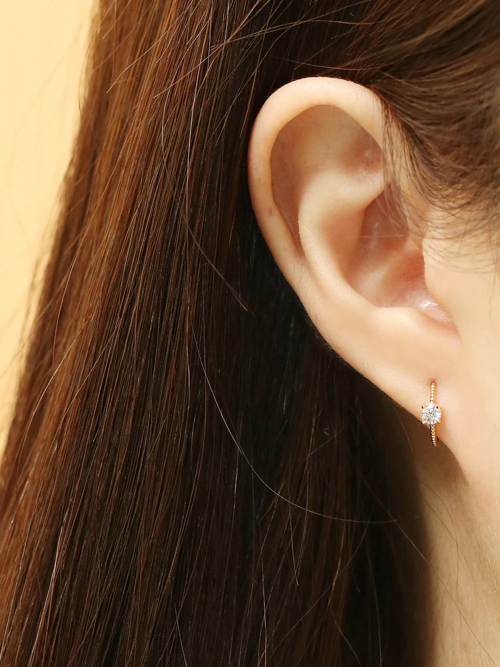14K Gold Simple Cubic Half Ring Cartilage Earring 20G18G16G - Image 6