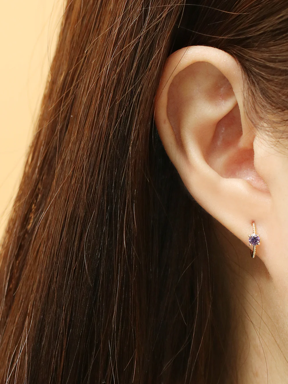 14K Gold Simple Cubic Half Ring Cartilage Earring 20G18G16G - Image 8