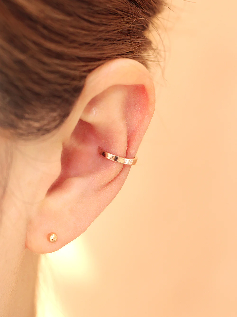 14K Gold Simple Line Ear Cuff - Image 6