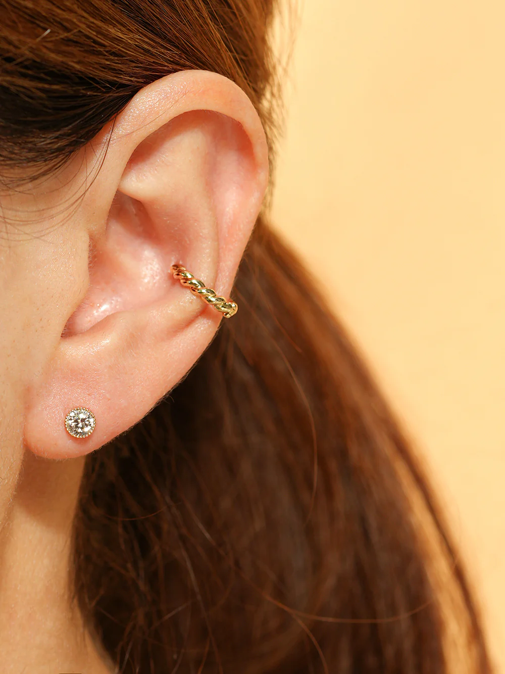 14K Gold Simple Round Internally Threaded Labret Piercing 18G16G - Image 10