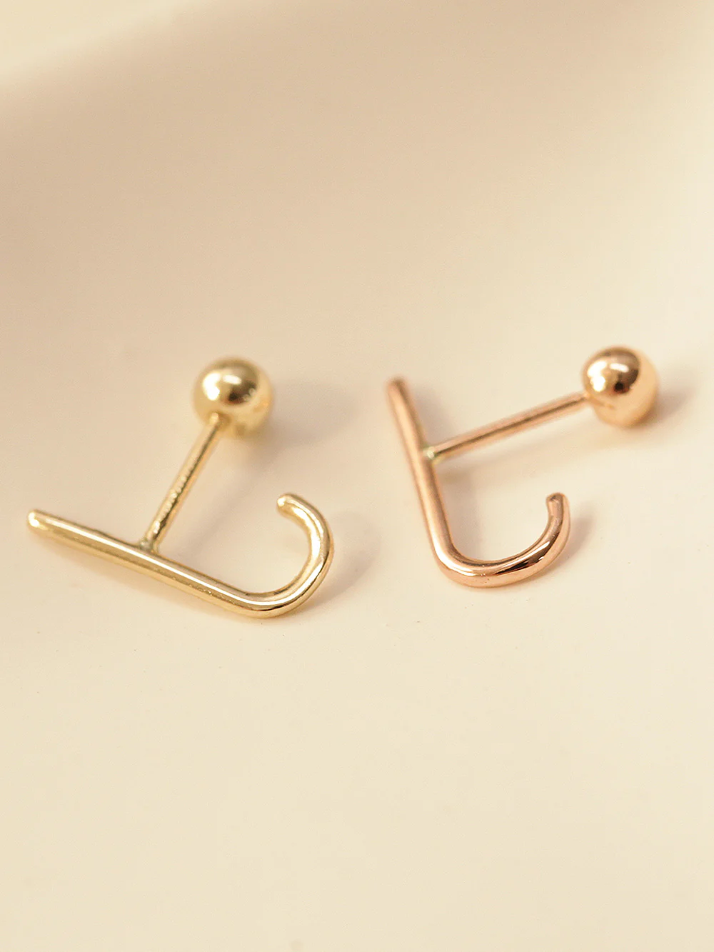 14K Gold Simple Stick Ear Cuff Earring 20G18G16G - Image 2