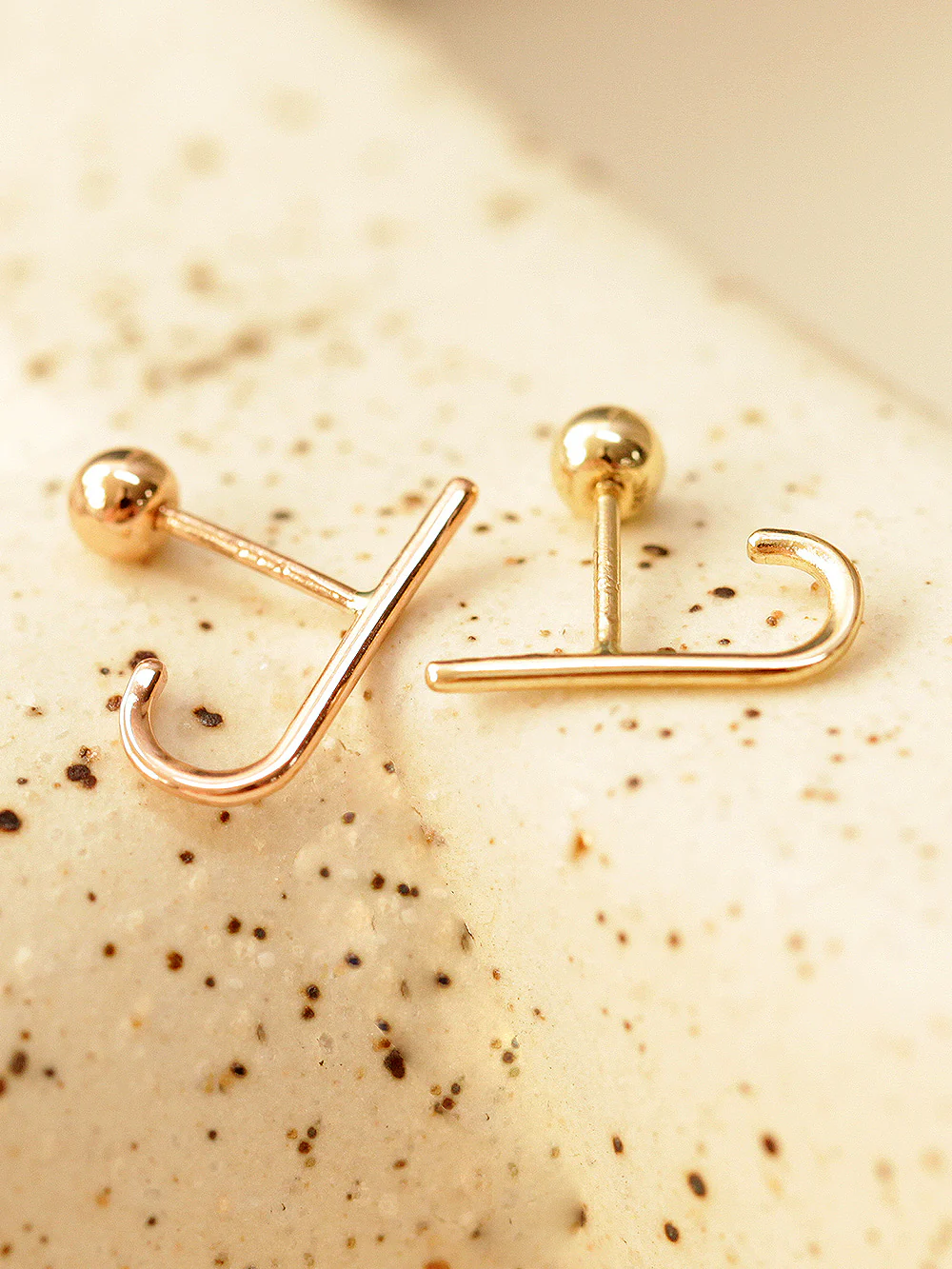 14K Gold Simple Stick Ear Cuff Earring 20G18G16G - Image 3
