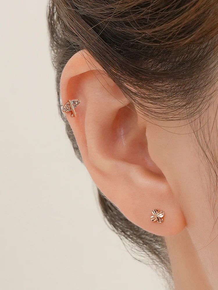 14K Gold Sky Glow Flying Cartilage Earring 18G - Image 4